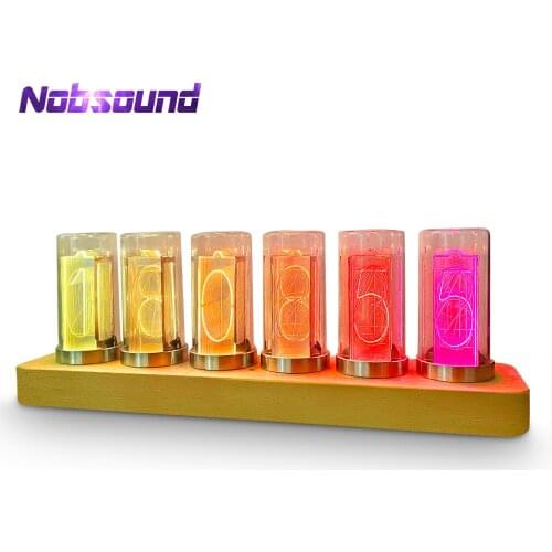 Nobsound Modern Digital LED Clock Colorful RGB Home Decoration Alarm Clock Refer to Retro Nixie Tube Era