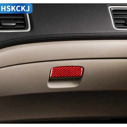 For Honda Civic 9 Coupe Sedan 2013 2014 2015 Carbon Fiber Glove Box Trim Strip Car Stickers Interiors Glove Box Cover Decoration
