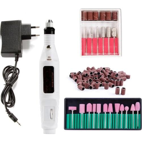 Electric Nail Drill Milling Machine 12PCS Quartz Mill Cutters for Manicure 100pcs Sanding Nail Drill Bits Apparatus for Manicure