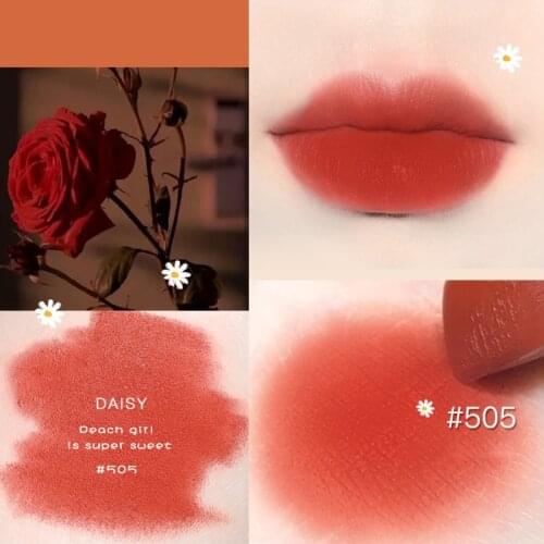 GOGOTALES Heartbeat Daisy Soft Mist Lipstick Matte Velvet Long Lasting Moisture Cosmetic Red Lip Matte Lipstick Waterproof TSLM2