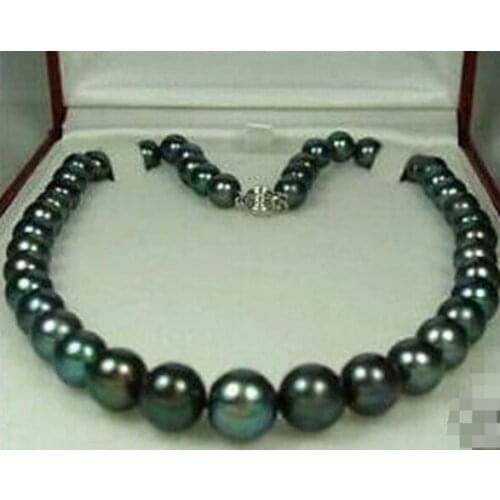 HOT Sell* Charming!8-9MM Black Natural Pearl Necklace 17"