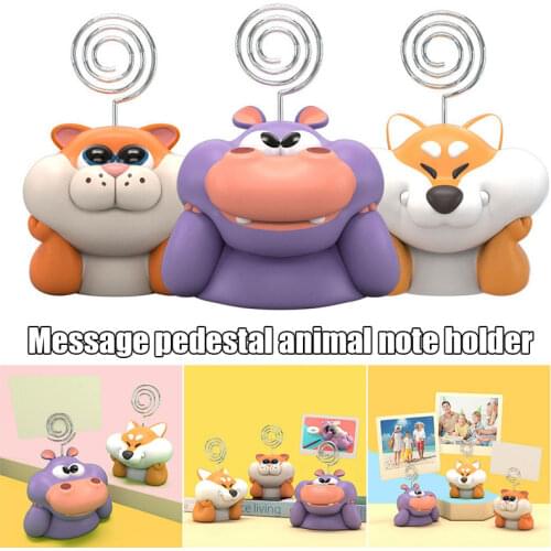 Creative Cartoon Animals Note Holder Card Clip Desktop Message Folder Photo Memorandum Clip Desktop Ornament Stationery Supplies