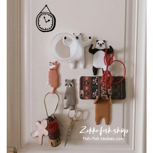 Creative Animal Hook Soft Rubber Seamless Sticky Hook Panda Dog Cute Pet Refridgerator Magnets