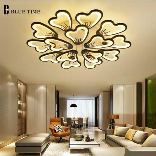Fashion Design Modern Led Chandelier For Living room Bedroom Foyer Acrylic Black White Indoor Lighting Ceiling Chandelier Lamp