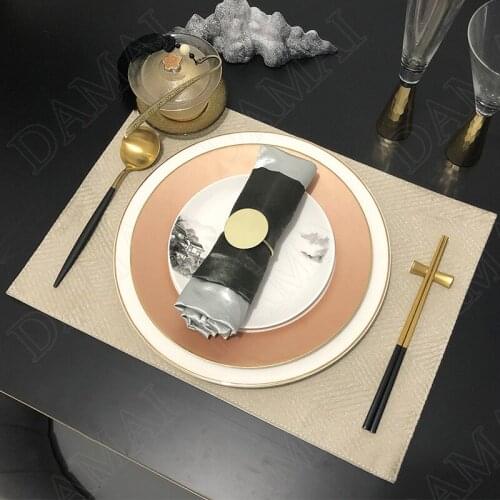 Golden Stroke Ceramic Plate Set Painted Chinese Fruit Salad Dish Hotel Decoration Tableware Kitchen Dinner Set Plates and Dishes