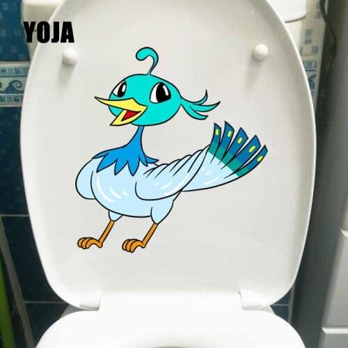 YOJA 22X23.5CM Intereting Wall Sticker Hand Drawn Cartoon Bird Pattern Kids Room Decoration Toilet Decal T5-0717