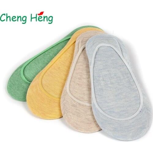 Pantufas Spring Summer Women Cotton Boat Socks Silica Gel Non-slip Solid Candy Colorful Breathable Cool Sock Slippers Meias Meia