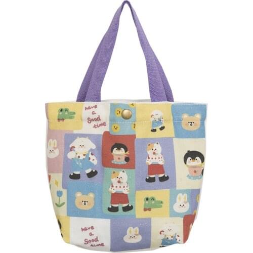 New Original Cartoon Printed Shoulder Bag Womens Preppy Style Messenger Bag Suitable For Teenage Girls Canvas Luxury Handbags