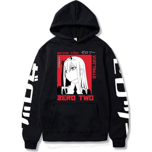 2021 New Kawaii Anime Darling In The Franxx Men Women Unisex Hoodies Sweatshirts Zero Two Hoodie Autumn Winter Harajuku Hoody