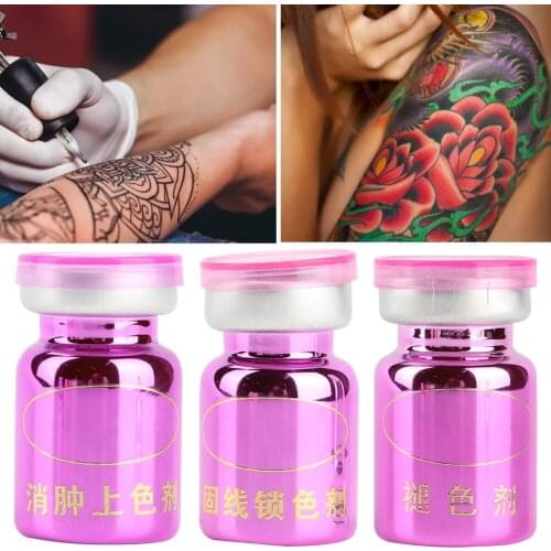 Professional Safe Semi Permanent Tattoo Ink Supplies Pigment Fixing Swelling Toner Wrecking Bleaching Agent For Body Beauty Art