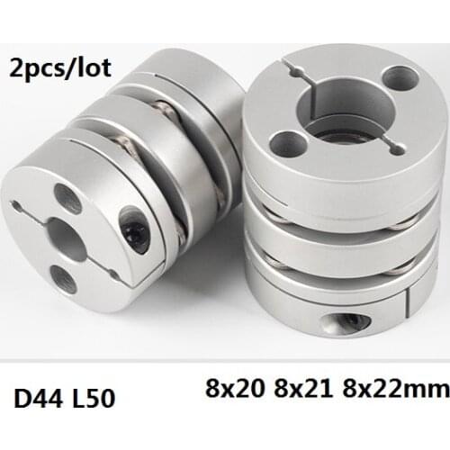 8x20 8x21 8x22mm Double diaphragm Disc coupling coupler screw rod servo motor encoder shaft coupling D44 L50