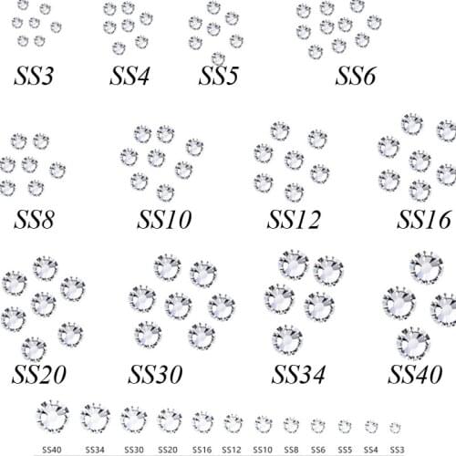Swarovsky Multi-size Glass Nail Rhinestones For Nails Art Decorations Crystals Strass Charms Partition Mixed Size Rhinestone Set