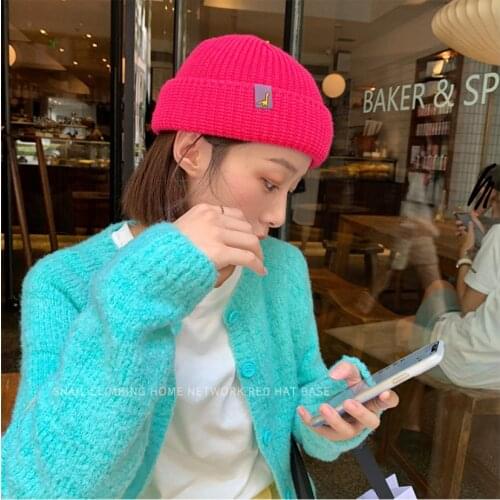 Knitted Hats for Women Skullcap Men Beanie Hat Winter Retro Brimless Baggy Melon Cap Cuff Docker Fisherman Beanies Hats For Men
