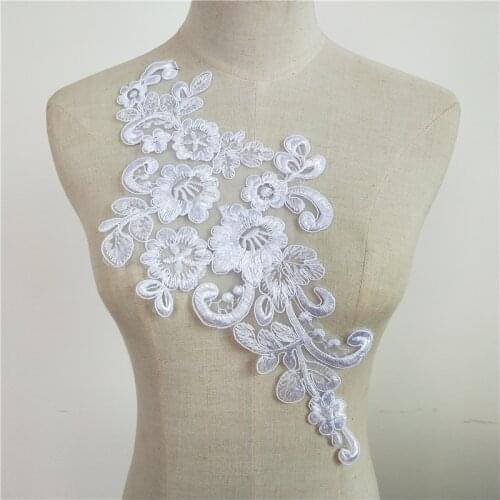 High quality lace fabric White Organza Laces collar Embroidery Trim Craft materials everything for sewing Clothing Accessories