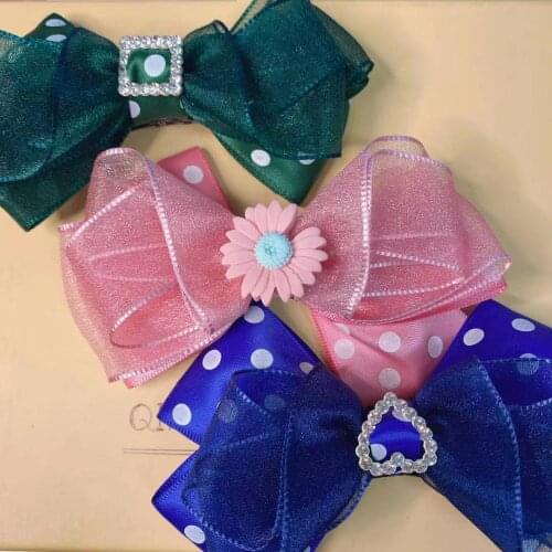 Fashion Hair Bows Girls Headwear Dot Organza Hair Clips Princess Hairgrips Hair Accessories Birthday Gifts Hairpin 7