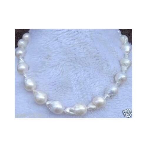 FREE SHIPPING>>>AAA+ Rare Huge 15-25MM WHITE SOUTH SEA BAROQUE KESHI AKOYA PEARL NECKLACE 18"