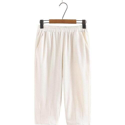 Plus size pants with high waist 2021 fashion gray black blue off white pink pants summer woman Casual Women trousers