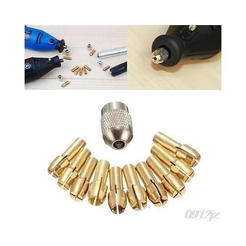 10Pcs 0.5-3.2mm Brass Drill Chuck Collet Bits 4.3mm Shank For Dremel Rotary Tool #319