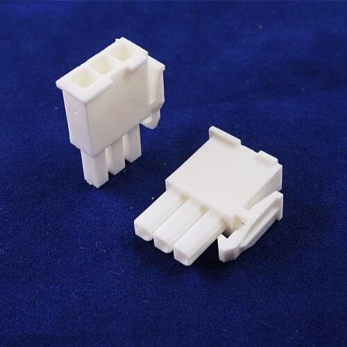 10pcs Plug Housing 3x1 Position 3 Pin Connector 4.14 mm 0.163" One Row Mini Universal Mate-N-Lok Rectangular 172166-1 600V