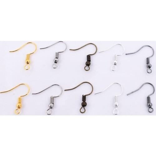 200pcs/lot 20x17mm 5 Colors Plated Earrings Clasps Hooks Fittings DIY Jewelry Making Accessories Iron Hook Earwire Jewelry