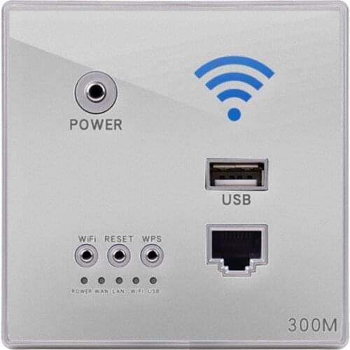 220V 300Mbps Power AP Relay Smart Wireless WIFI Repeater Extender Wall Embedded 2.4Ghz Router Panel Usb Socket