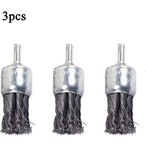 3PCS Steel Rotary Joint Knot Flat Wire Wheel Cup Brush Disk Rust Removal Polishing For Drill Angle Grinder Gadget Rotary Tool