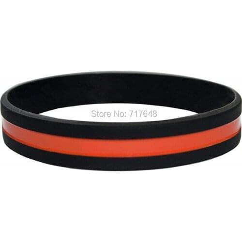 30pcs Thin Orange Line wristband silicone bracelets free shipping by epacket A