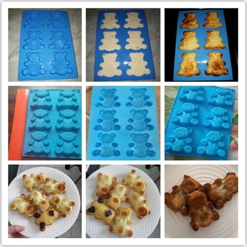3D cute bear modeling cake mold silica gel mold baking tools DIY bear modeling baking tools handmade creative cake mold