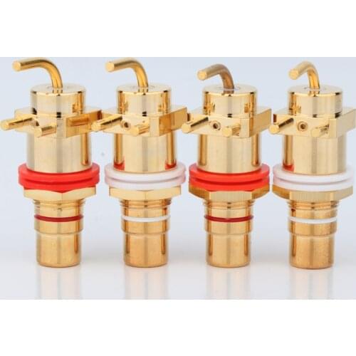4pcs Preffair High Quality RS3002 Gold Plated Amplifier Speaker Binding Posts Terminal For Banana Plugs Connector