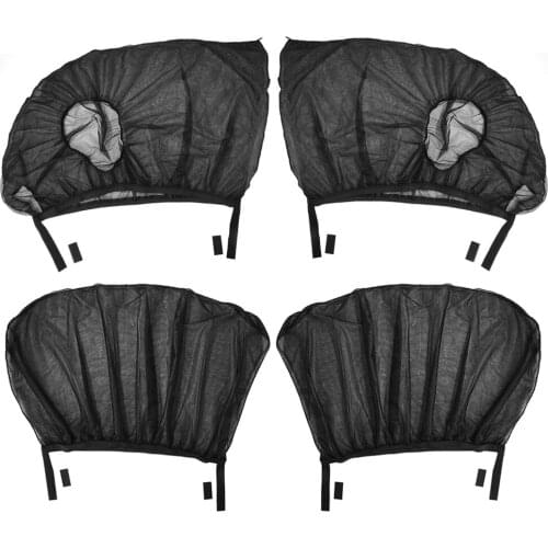 4pcs Car Front&Rear Side Window Sun Visor Shade Mesh Cover insulation anti-mosquito Fabric Shield UV Protector Sunshade Curtain
