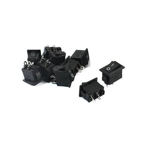 5Pcs Wholesale 10*15 Ship Type Switch Black AC 3A 250V 2 Pin ON/OFF I/O SPST Snap in Mini Boat Rocker Switch 10X15