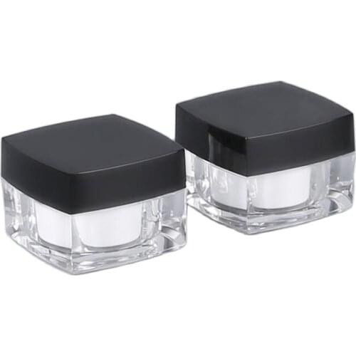 30G acrylic square shape plastic jar tin pot bottle for eye serum/day night cream/mask essence/moisturizer/gel cosmetic packing