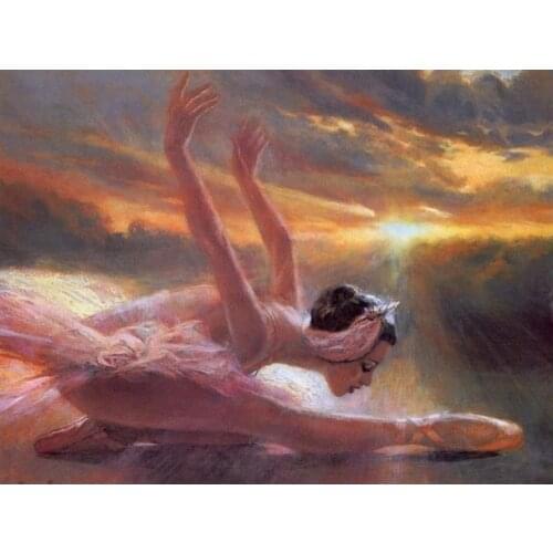 Diamond Embroidery Portrait DIY Round Full Drill Diamond Painting Ballet Girl Picture Of Rhinestone Full Square Drill Home Decor