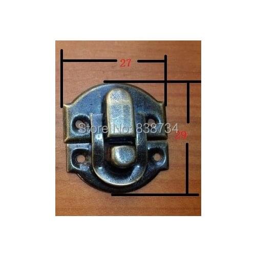 Antique brass Wine box Jewelry box hardware Latch Box lock Buckles wooden box Hasp lock 100pcs/lot 27*29mm