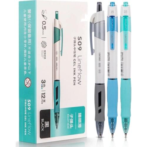 Colorful Gel Pen with Refills for Pen Pens 0.5MM Black/Blue/Red Ink Smooth Rotating Low-key Elegant for Business Office