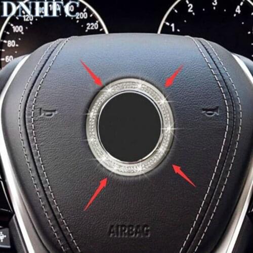 DNHFC Artificial diamond steering wheel decorative covers for BMW 5 series 520 525 530 540 G30 G31 2017 2018 Car Accessories