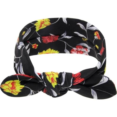 Baby Flower Headband Cotton Rabbit Ear Knot Hair Bands Handmade DIY Headwear Hair accessories for Children Newborn Toddler