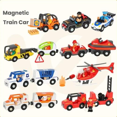 Kids RC Electric Train Set Locomotive Magnetic Train Diecast Slot Toy Fit for Train Railway Track Toys for Children Gifts