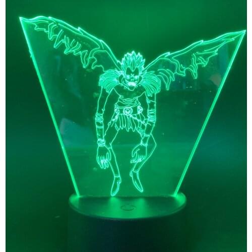 Figutto Figma Anime Death Note Character Ryuk 3D illusion LED Night Light Cartoon Desk Lamp Home Decoration Kids Cool Toy Gift