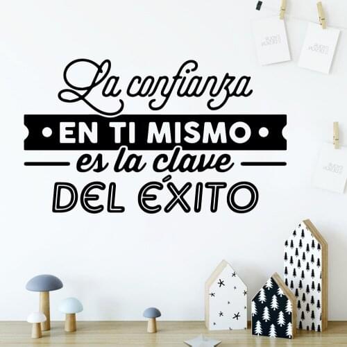 Artistic Spanish Sentence Wall Sticker Removable Self Adhesive Watercolo For Living Room Kids Room Wall Decoration