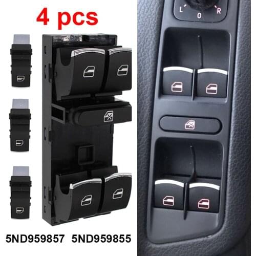 High Quality 4Pcs/Set Electric Power Window Switch Button Fit For VW Passat B6 3C Golf MK5 MK6 Jetta MK5 Tiguan Touran 5ND959857