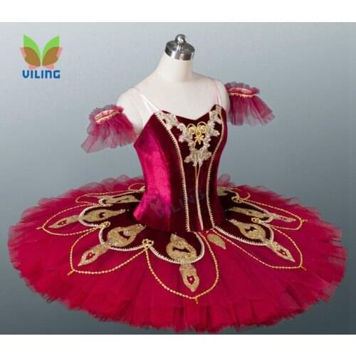 Red Classical Ballet dress Women Pancake professional ballet tutu Nutcracker Ballerina costumes for girls