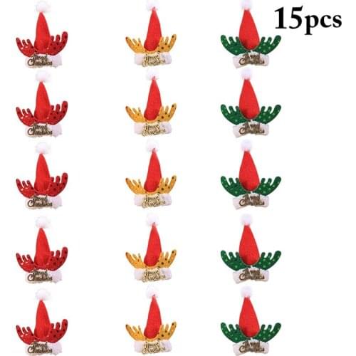 15PCS Nordic Style Cartoon Hat hot Cap Mini Wine Bottle Toppers Bottle Covers Party Favors New Year Champagne Cap Table Decor