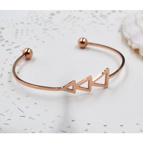 Small Scratch Triangle Open Bracelet Bangles for Women 2018 Vintage Female Cuff Bangle Jewelry