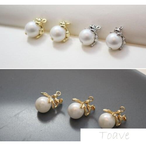 Small Delicacy Lying Pearl with a Cat Bird Pearl Pendant DIY Handmade Material Accessories