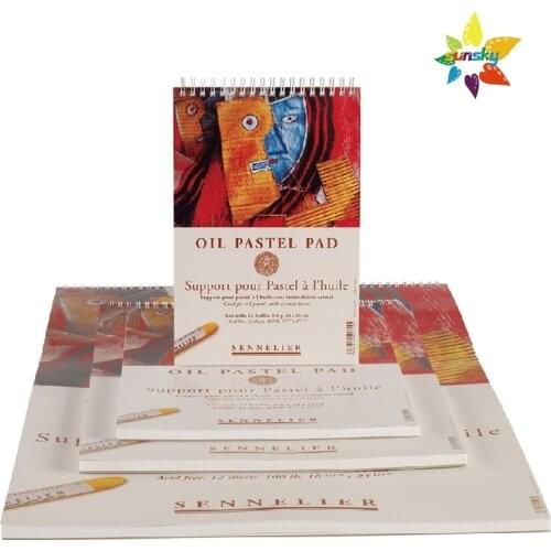 Sennelier Oil Pastel Pad ,12 sheets,Heavy 160lb card, offering a perfectly soft, uniform surface,acid-free & light fast