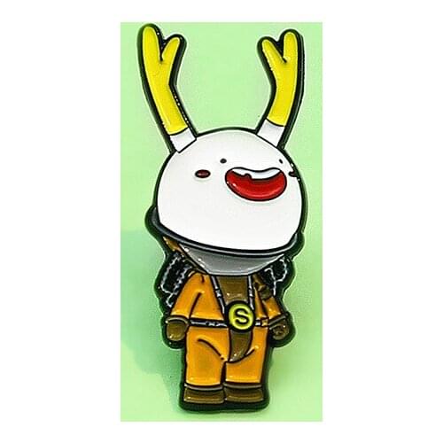 Cartoon Personality Fashion Antlers Big Head Gold Coin Doll Creative Design Brooch Good Friend Badge Jewelry Men And Women Ins