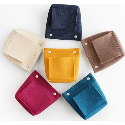 New Women Portable Makeup Bag Felt Fabric Insert Handbag Cosmetics Organizer Trousse Maquillage Femme Neceser Maquillaje