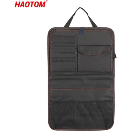 Car Seat Back Organizer Pad Bag Car Storage Organizer Foldable Table Tray Travel Storage Bag Auto Seat Back Protection Pad