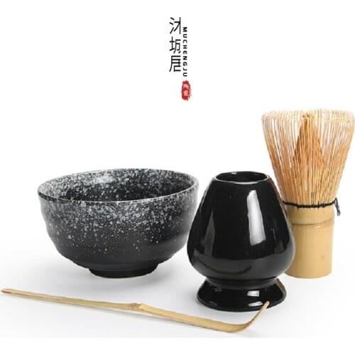 Traditional matcha giftset bamboo matcha whisk scoop ceremic Matcha Bowl Whisk Holder matcha tea sets
